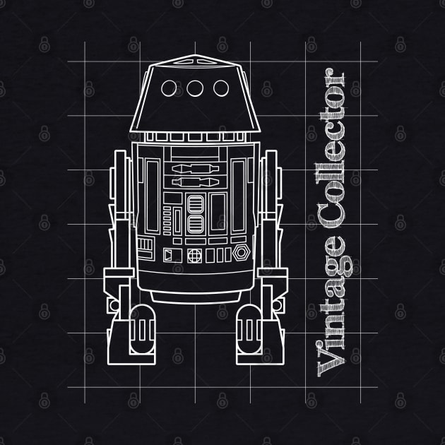 "Blueprint" R5 Droid action figure T-Shirt by LeftCoast Graphics